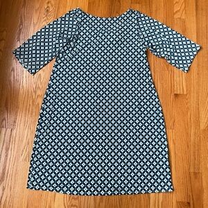 NWT! Leota Blue Geometric 3/4 Sleeve Dress